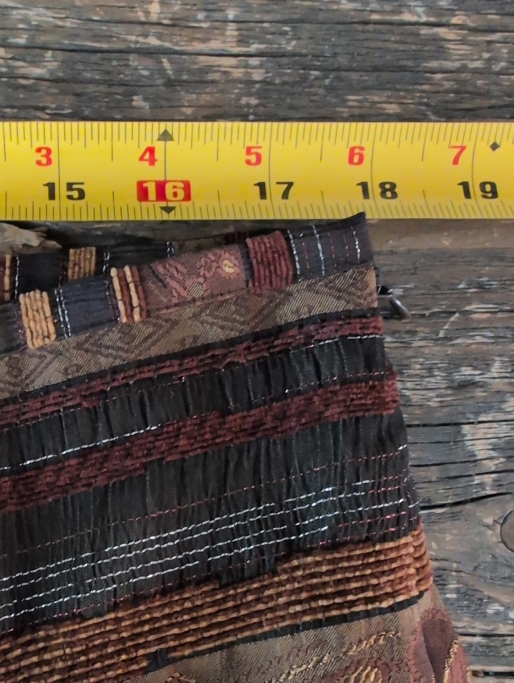 Gilani Vintage Boho Woven Midi Skirt Floral Stripe Earth Tones A-Line Size 18 - Picture 14 of 14